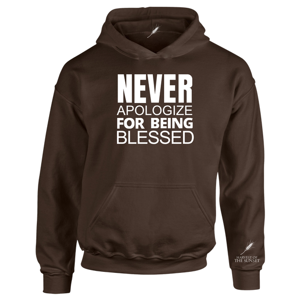 NEVER APOLOGIZE FOR BEING BLESSED UNISEX HOODIE