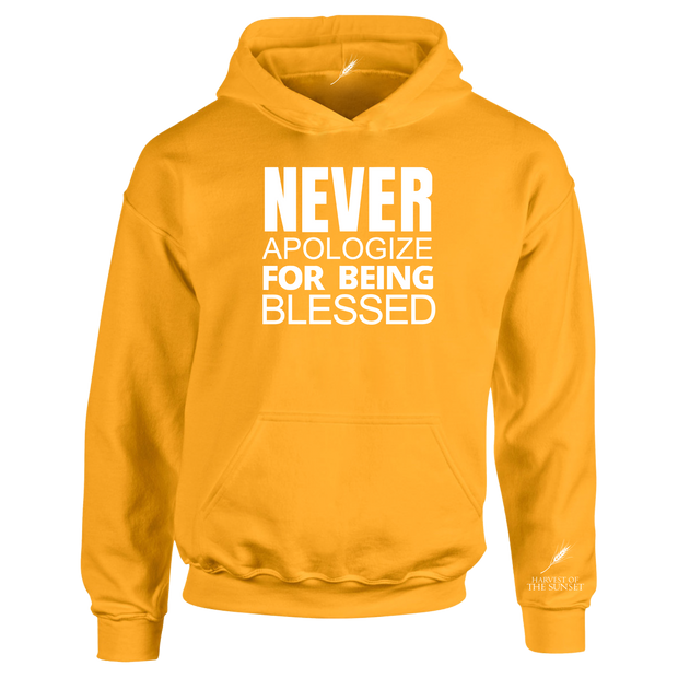 NEVER APOLOGIZE FOR BEING BLESSED UNISEX HOODIE