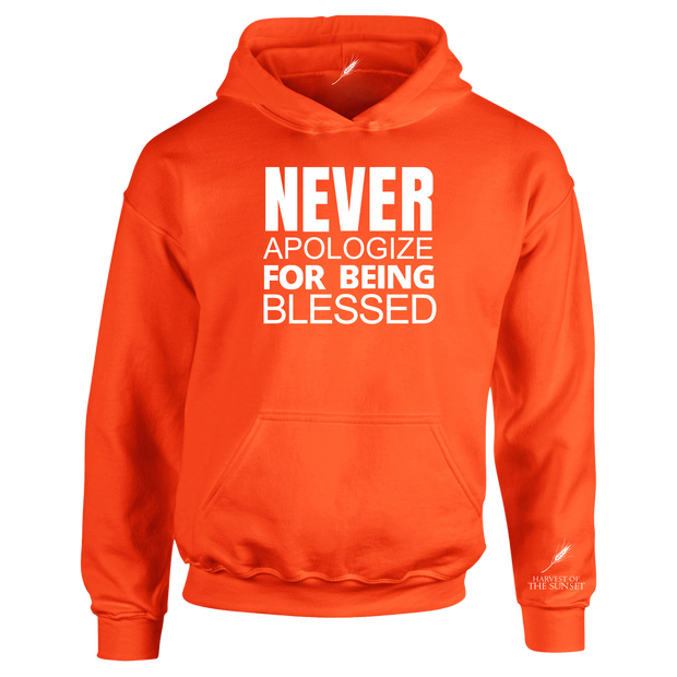 NEVER APOLOGIZE FOR BEING BLESSED UNISEX HOODIE